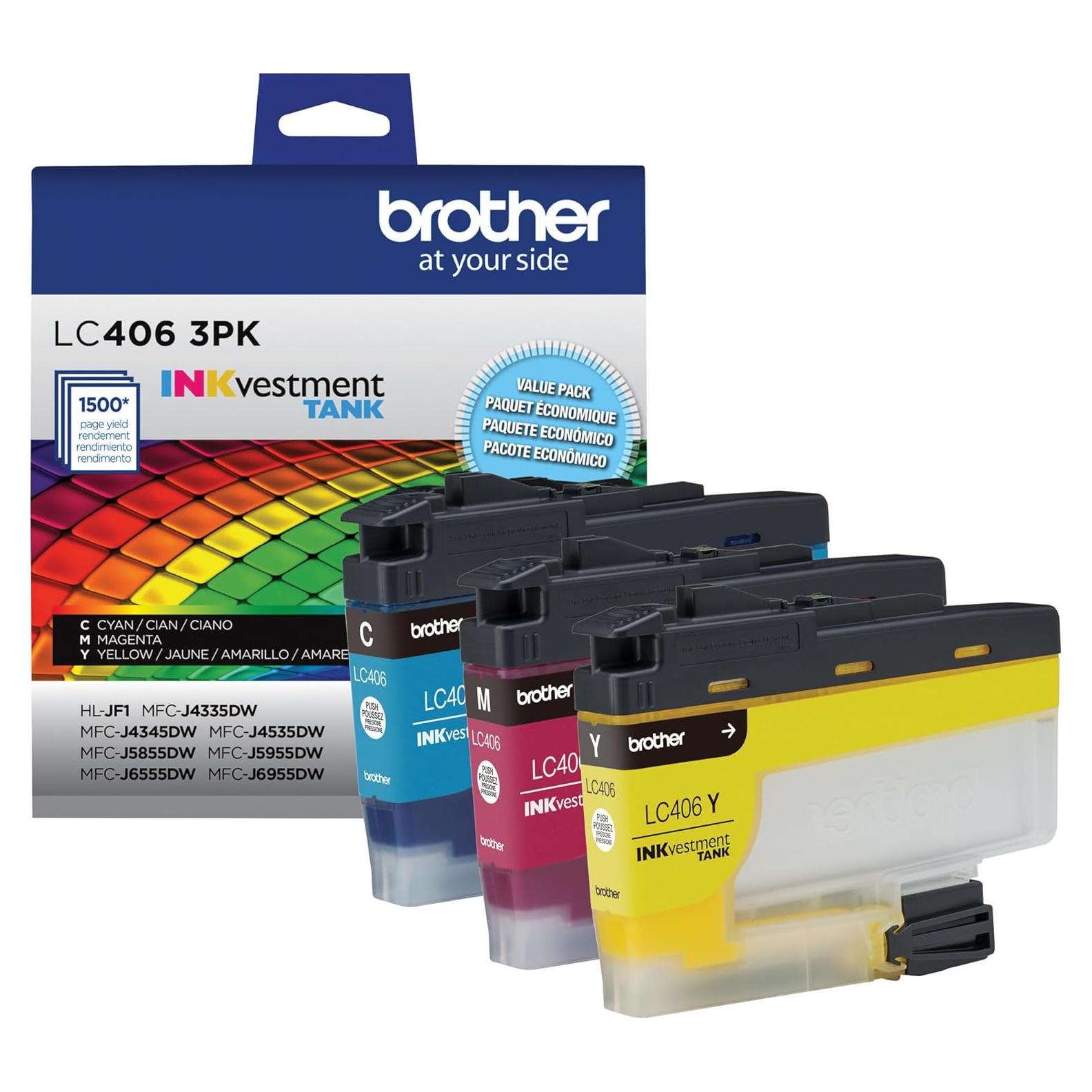 Cartuchos de Tinta Brother LC4063PK Cian, Magenta y Amarillo