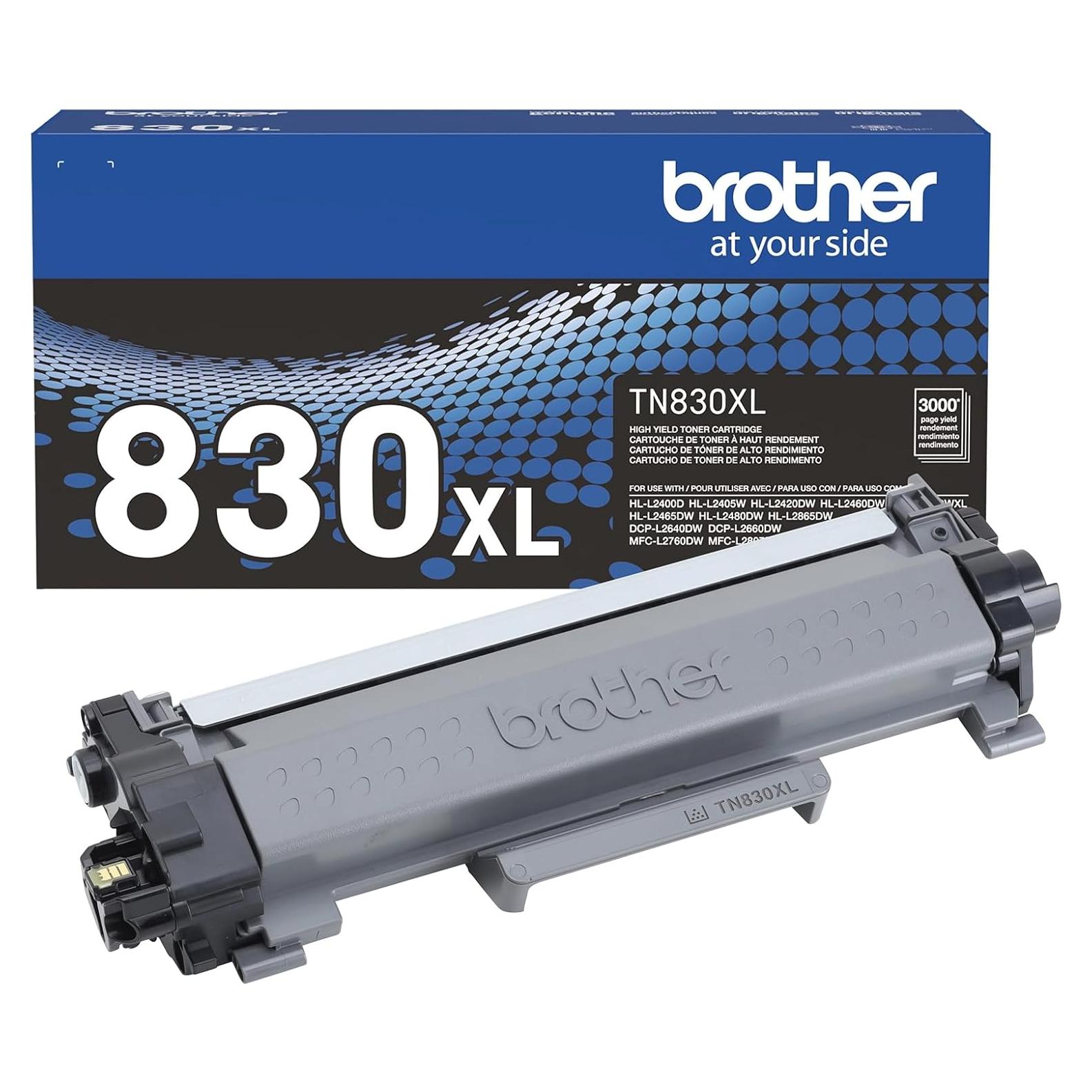 Cartucho de Tóner Brother TN830XL Negro Alto Rendimiento 3000 Páginas