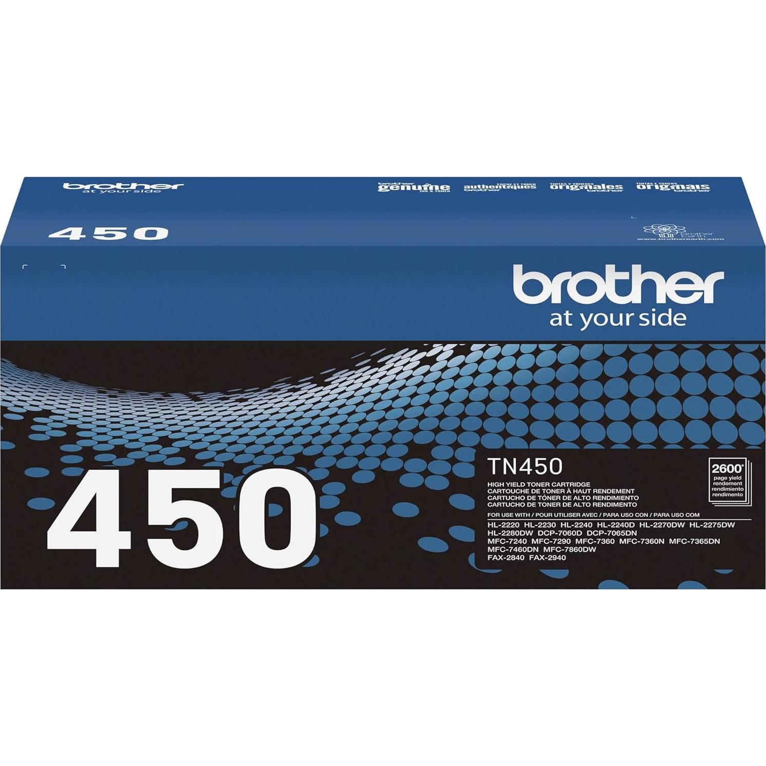 Cartucho de Tóner Negro Brother TN-450 Alta Capacidad 2600 Páginas