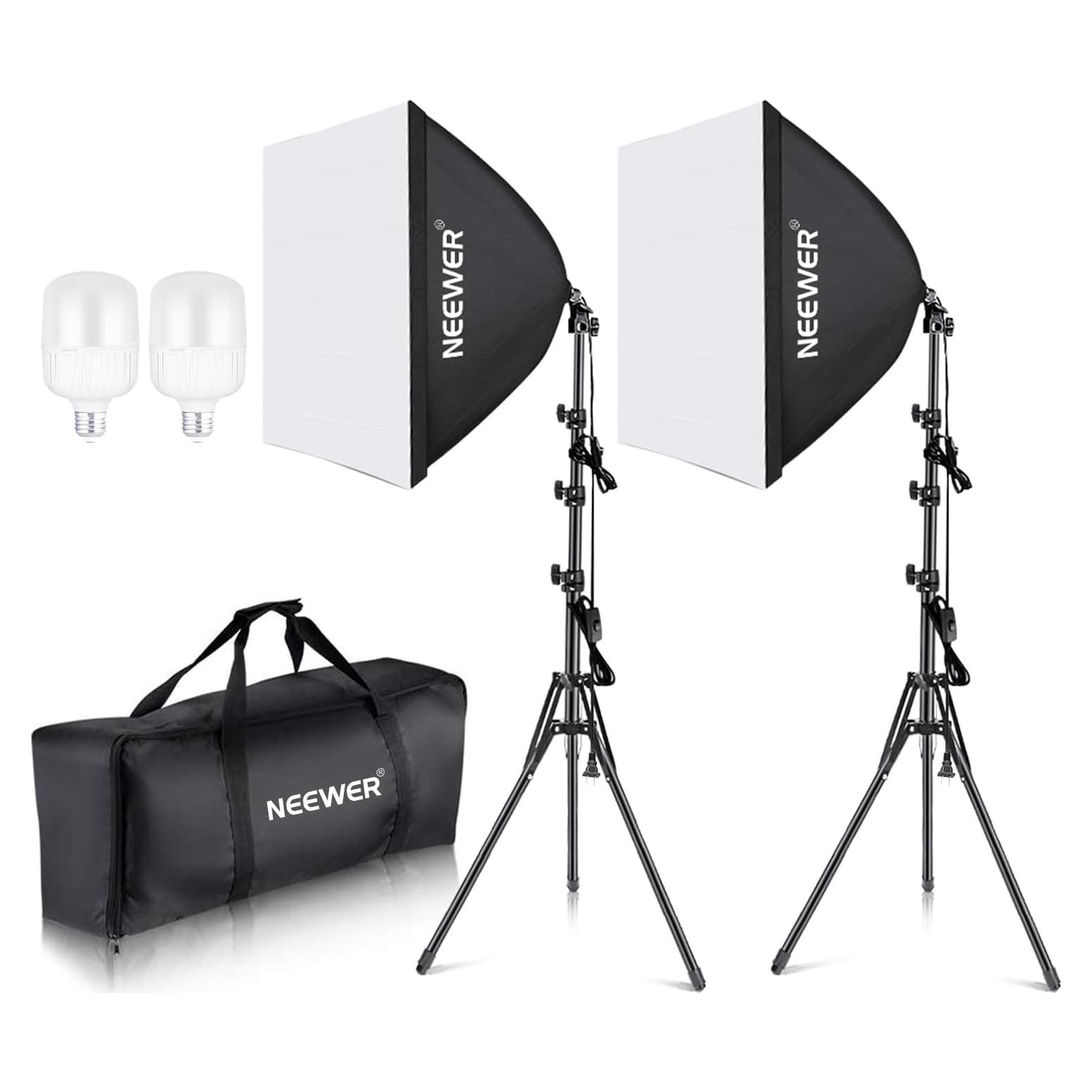 Kit de Iluminación Neewer 700W LED 2 Softboxes 60x60cm