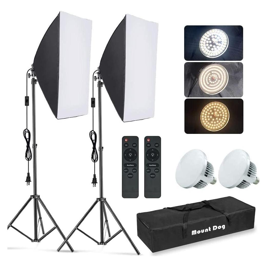 Kit de Iluminación Softbox MOUNTDOG 2x50x70cm LED 85W 5700K