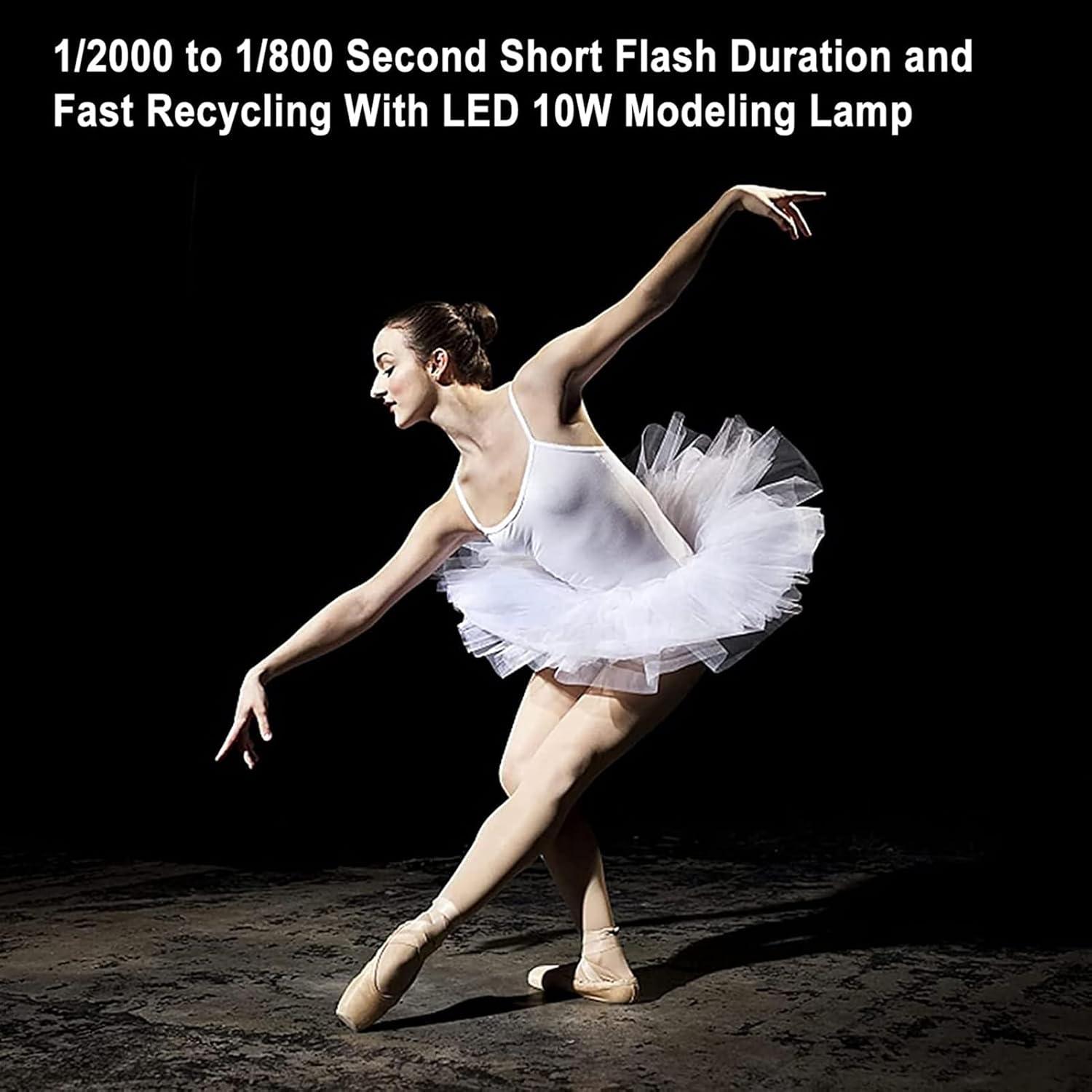 Godox MS300-V Upgraded Studio Flash Light 300Ws Strobe Light GN58 0.1-1.8S Recycle Time 5600±200K 2.4G Wireless X System with 10W LED Modeling Lamp Bowens Mount for Fashion Advertising Photography