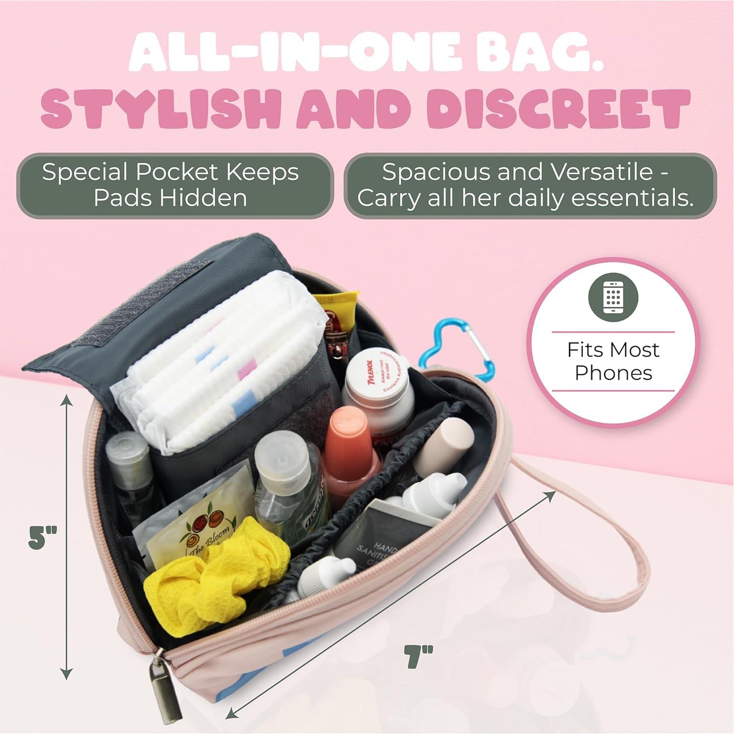 Kit Primer Período Bloom Rosa para Niñas 9-14 Años