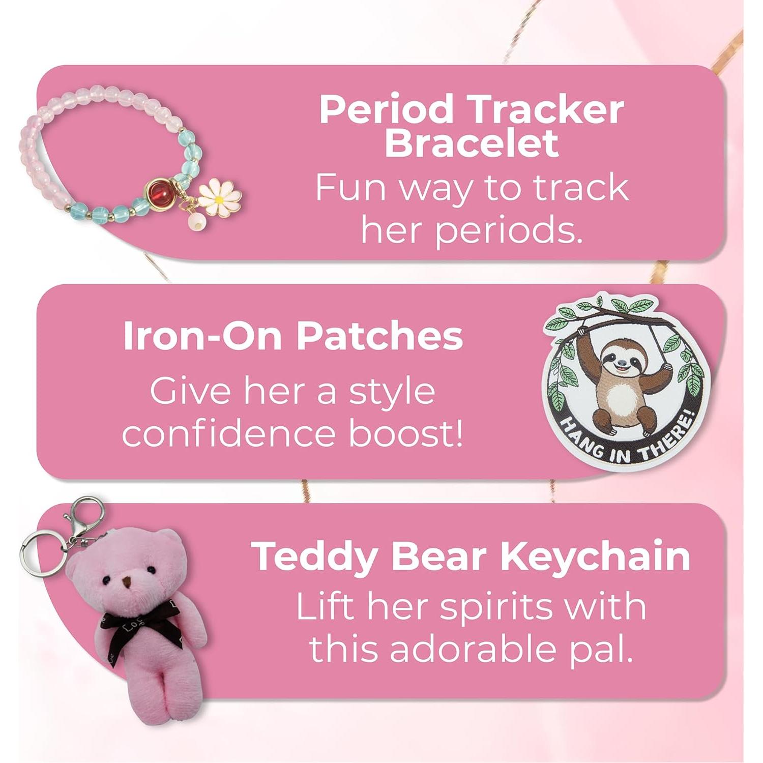 Kit Primer Período Bloom Rosa para Niñas 9-14 Años