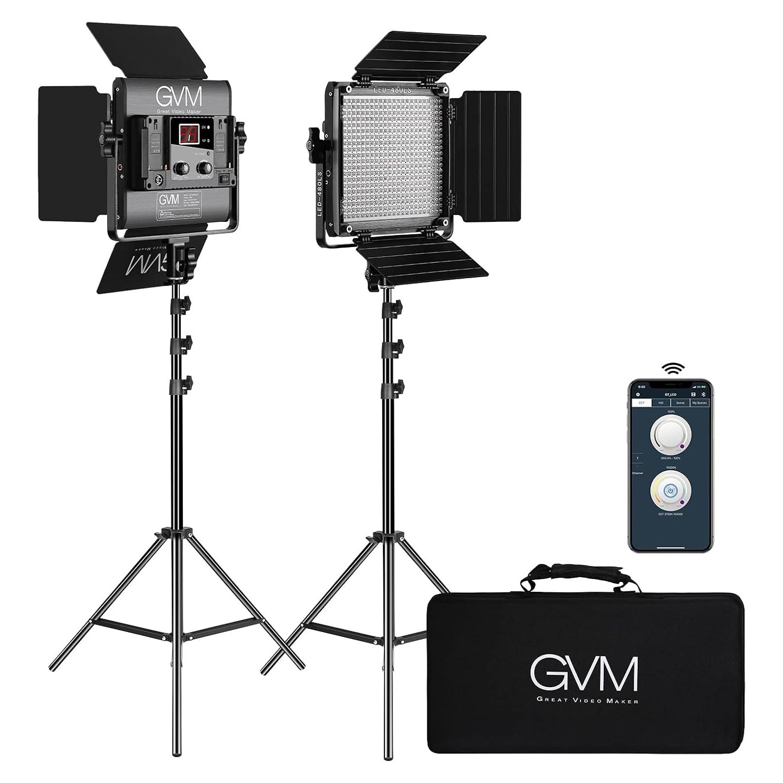 Kit de Iluminación LED GVM 480APP para Video con Control APP