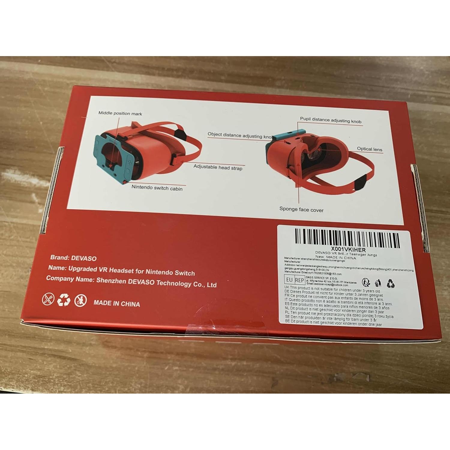 Auriculares VR DEVASO para Nintendo Switch y OLED, Lentes HD