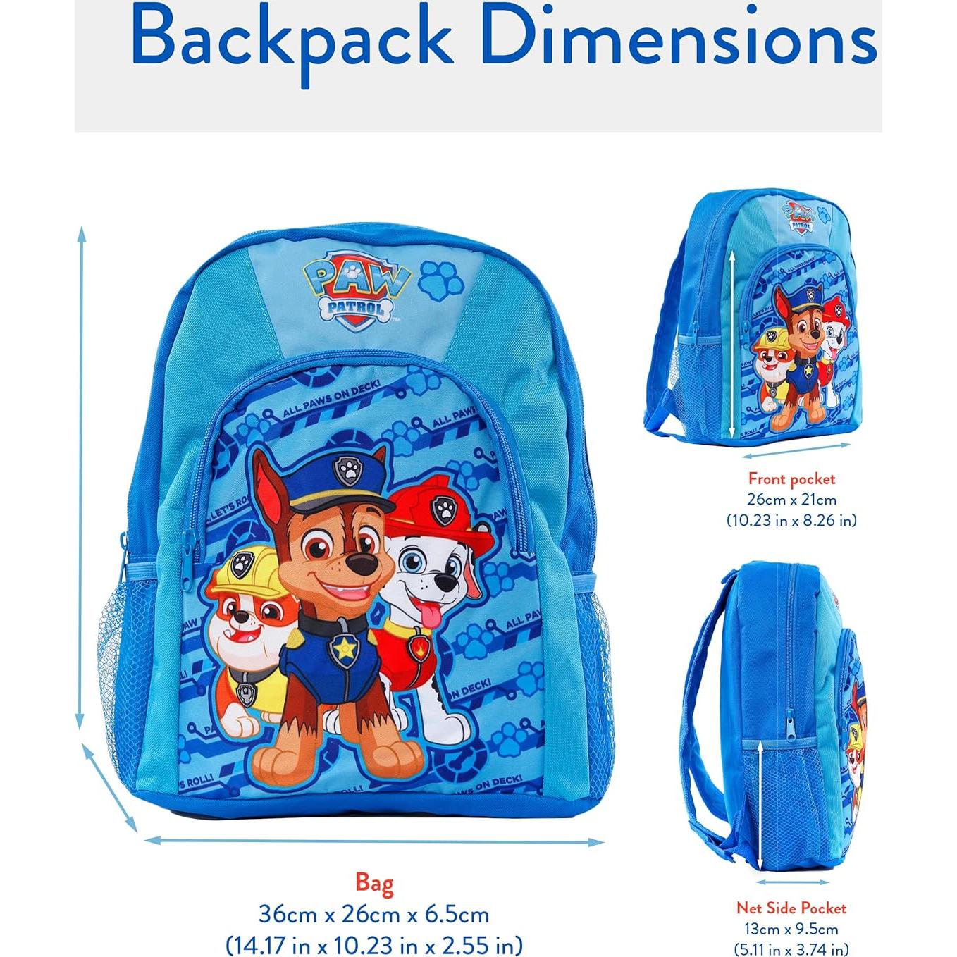 Mochila Escolar Paw Patrol Chase Rubble Marshall 36x26x10 cm