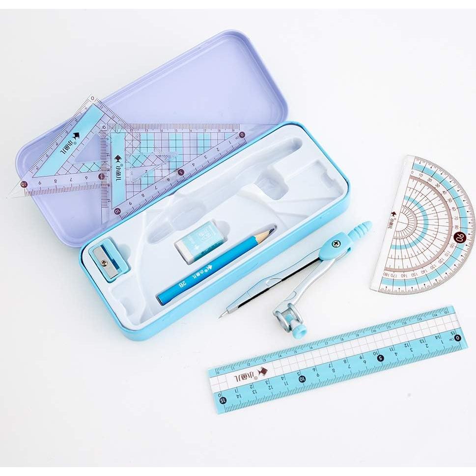 Juego de compás Waremew 8 piezas con caja irrompible