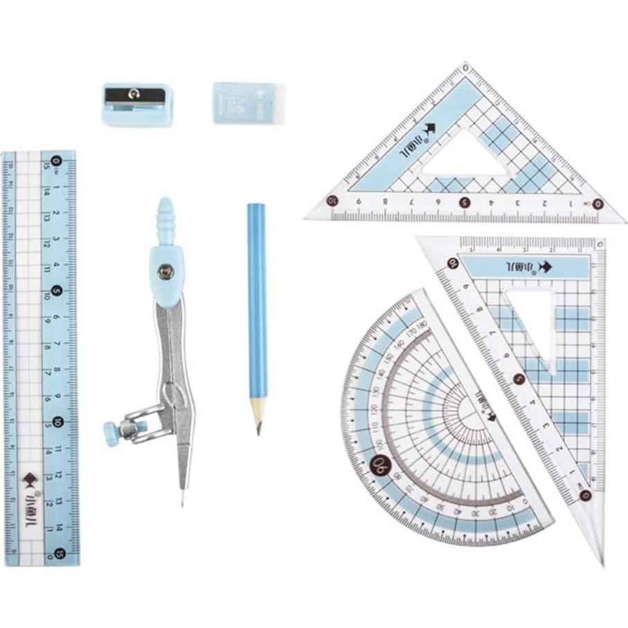 Juego de compás Waremew 8 piezas con caja irrompible