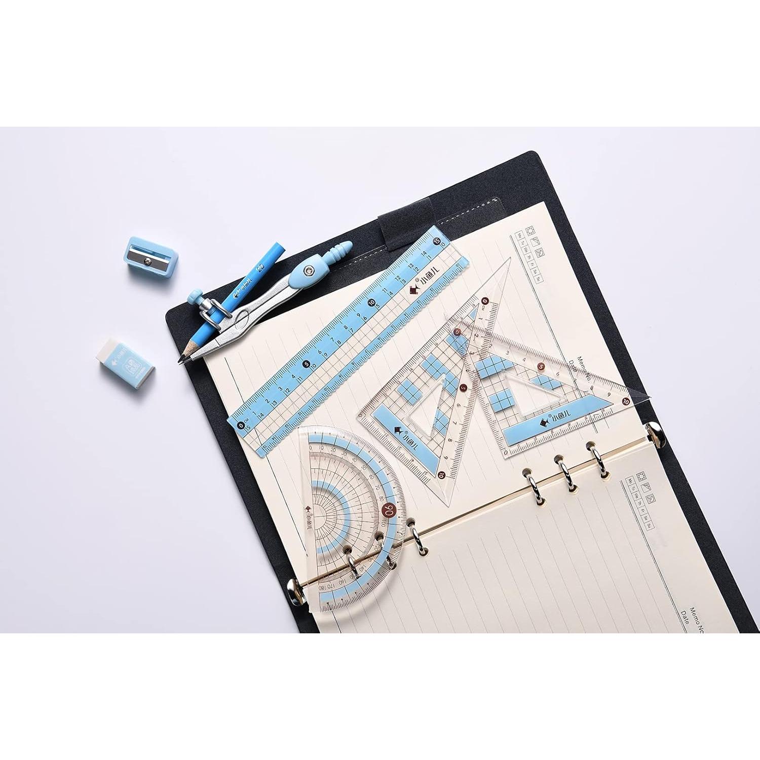 Juego de compás Waremew 8 piezas con caja irrompible