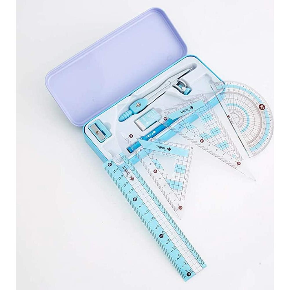 Juego de compás Waremew 8 piezas con caja irrompible