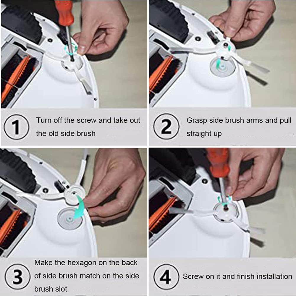 Cepillos laterales Ronsit para Roborock S5 S6 E20 E25 E35 - Paquete de 6