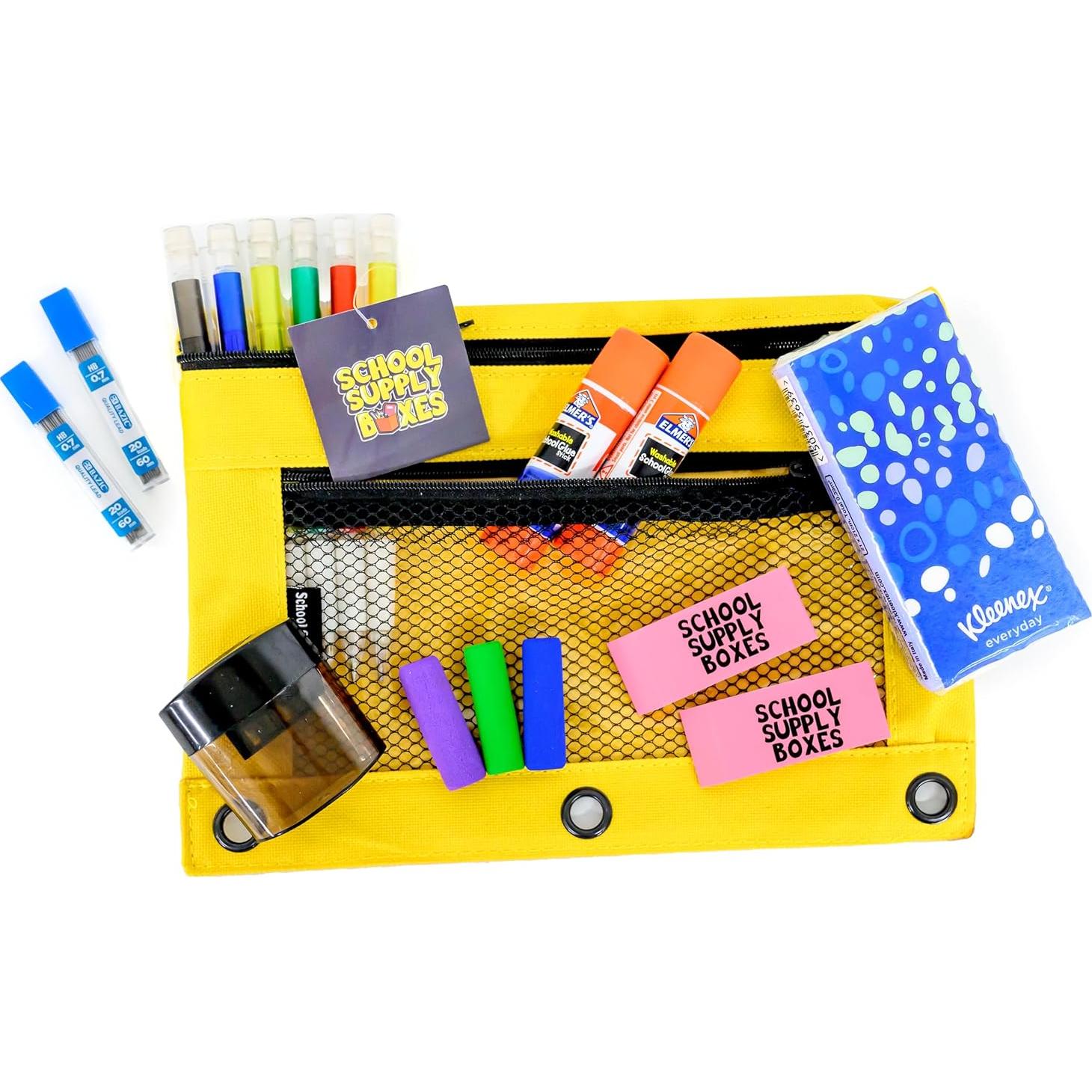 Caja de Suministros Escolares Esenciales - 91 Piezas