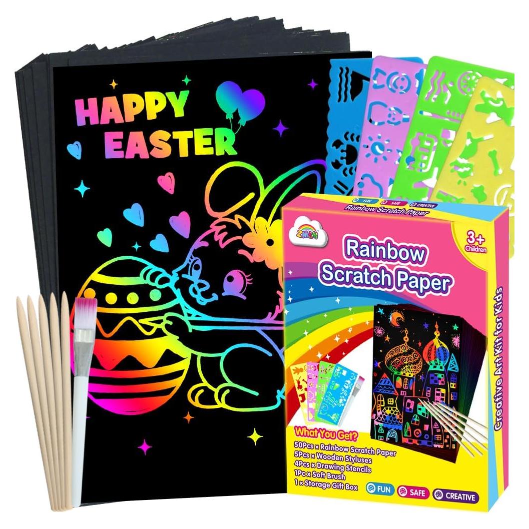 Kit de Arte de Rascar ZMLM 50PCS para Niños 4-12 Años