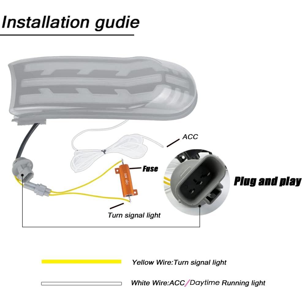 Luz de Circulación Diurna LED PGTOPONE para Toyota FJ Cruiser 2007-2021