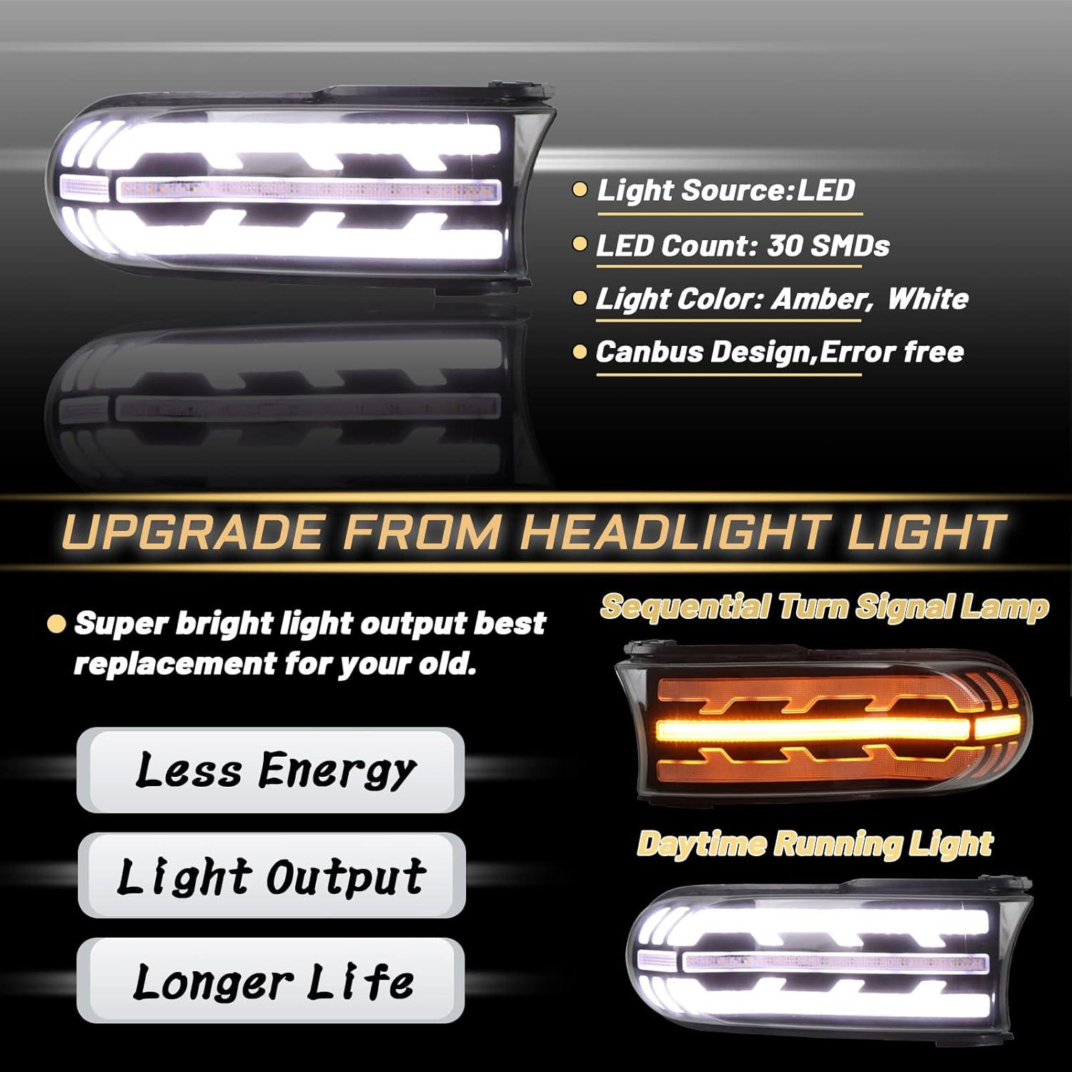 Luz de Circulación Diurna LED PGTOPONE para Toyota FJ Cruiser 2007-2021