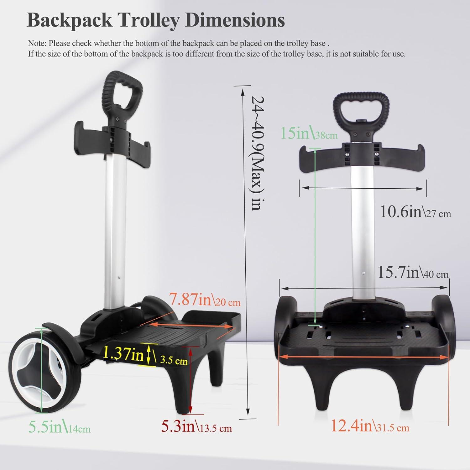 Carro de Mochila HapBoby Plegable con Ruedas Silenciosas