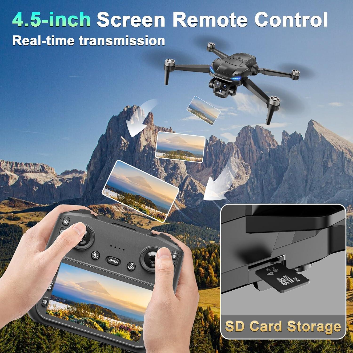 Drone GPS X-shop con cámara 4K, 60 min de vuelo, LCD