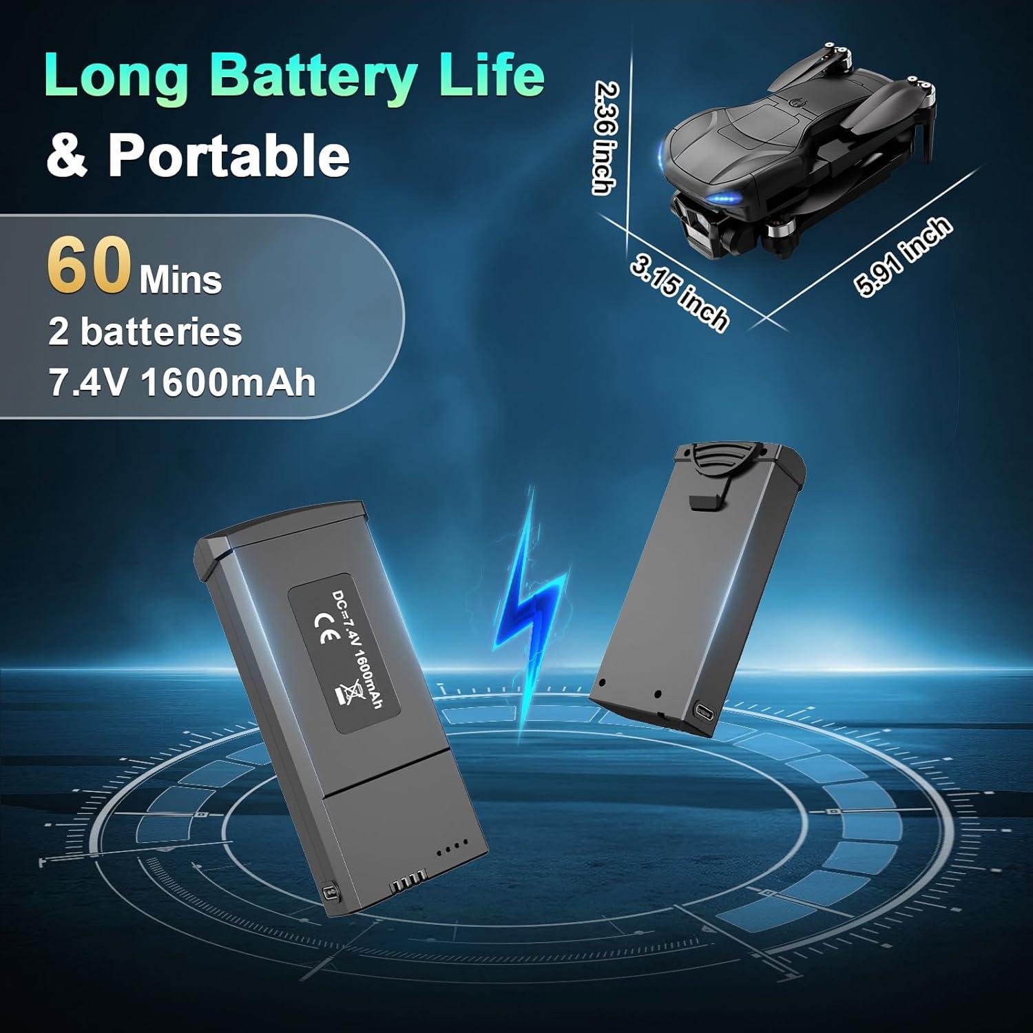 Drone GPS X-shop con cámara 4K, 60 min de vuelo, LCD