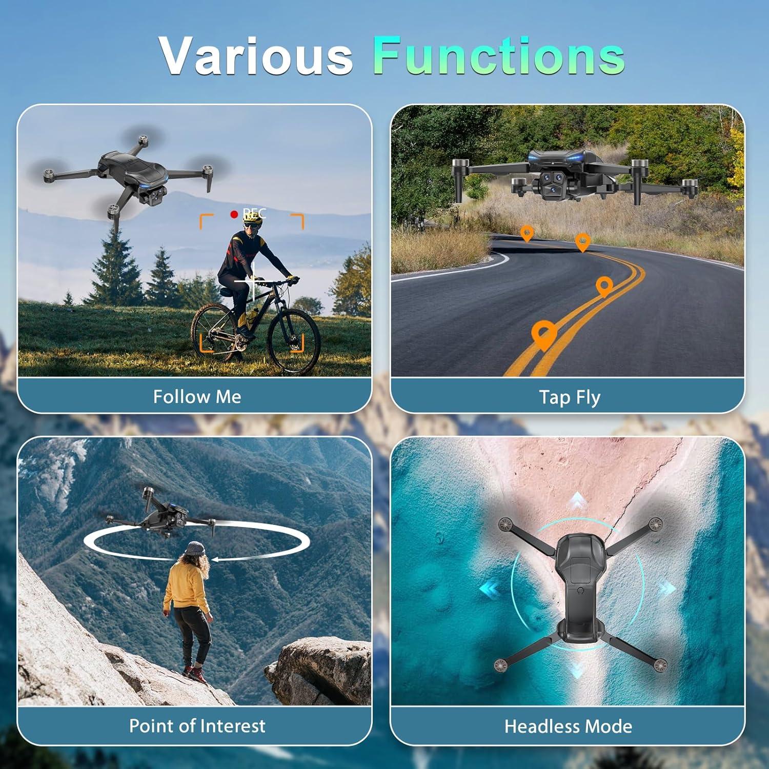 Drone GPS X-shop con cámara 4K, 60 min de vuelo, LCD