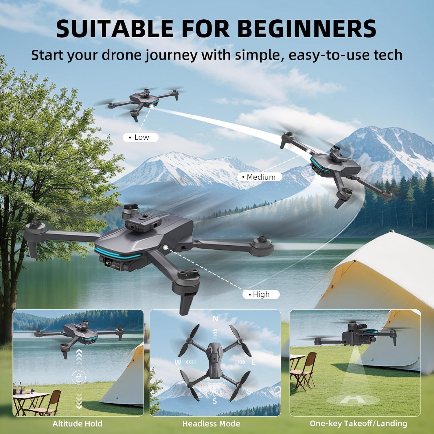 Dron Plegable SUMEAUT S101S con Cámara Dual 2K y Estuche