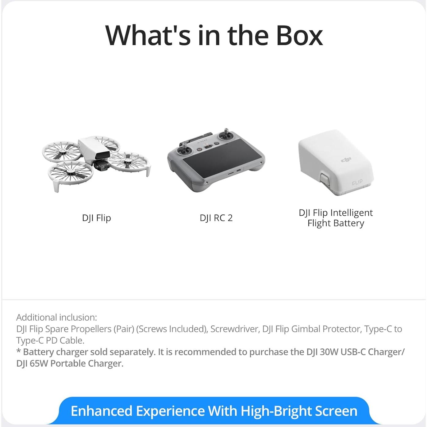 Drone DJI Flip RC 2 con Cámara 4K y Control Remoto