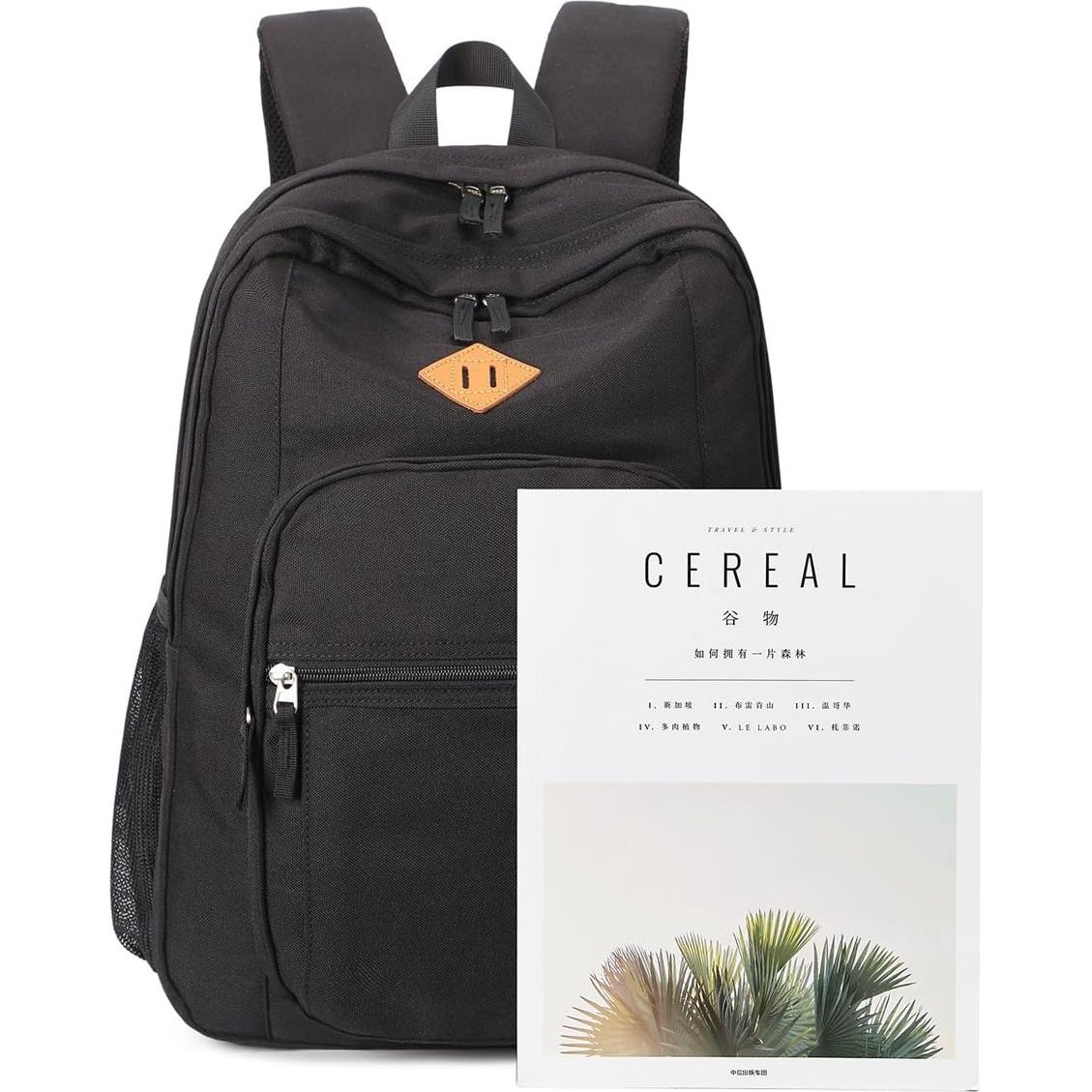 Mochila de Viaje Resistente al Agua Unisex Negra 41.9cm