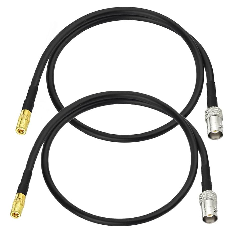 Cable coaxial RG174 30cm BNC hembra a SMB macho 50 Ohm