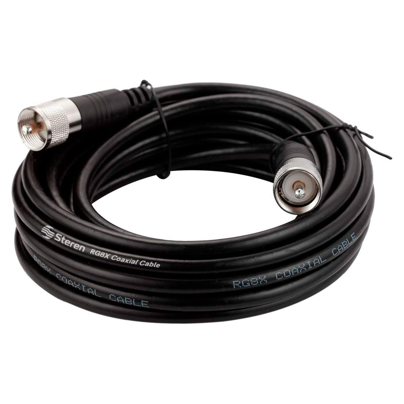 Cable Coaxial RG8X STEREN 6.1 m PL259 UHF Macho a Macho