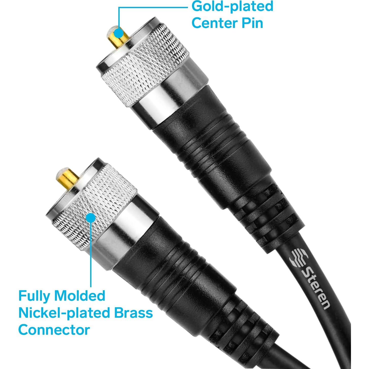 Cable Coaxial RG8X STEREN 6.1 m PL259 UHF Macho a Macho
