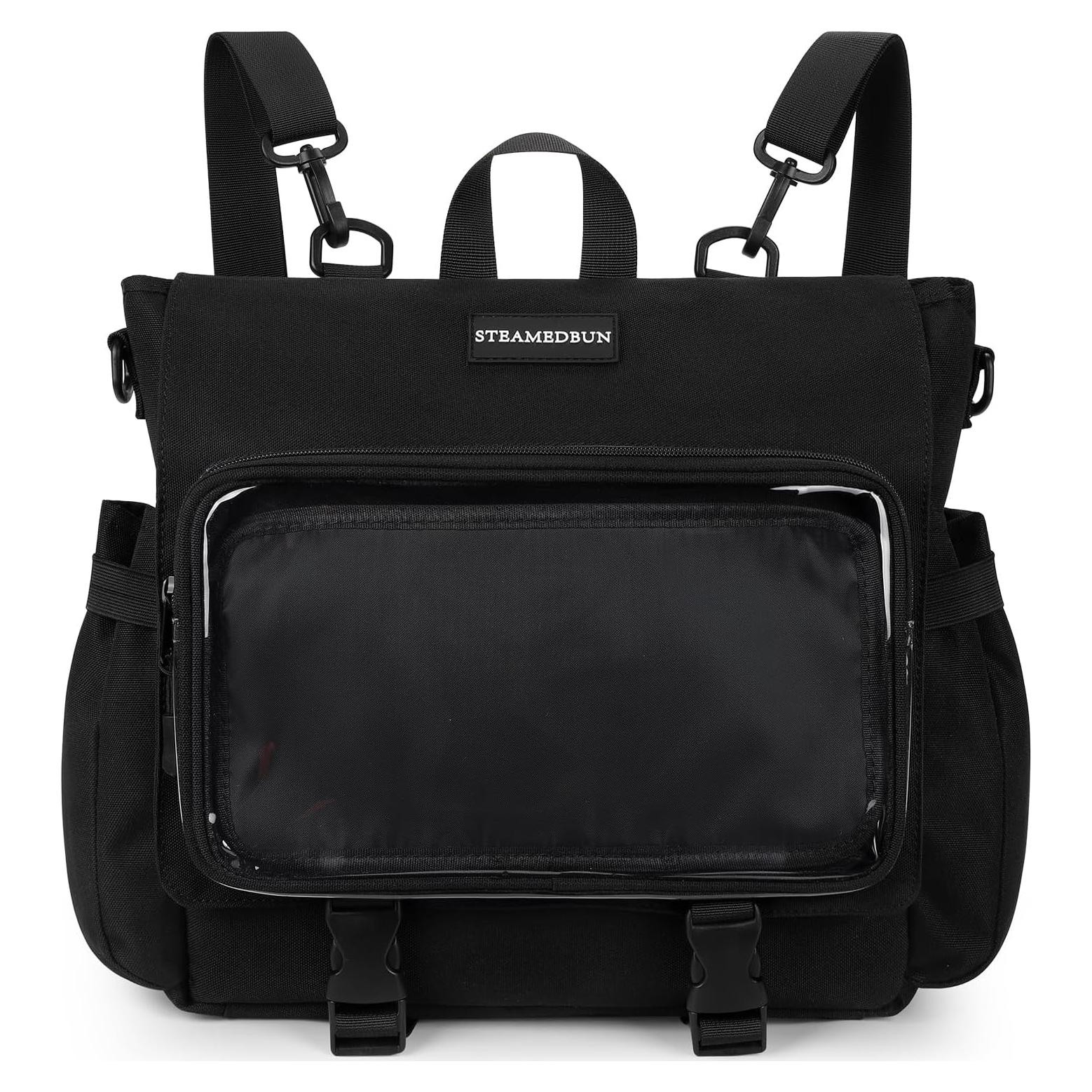 Mochila Kawaii SteamedBun Negra 38x12x31.75cm Estética