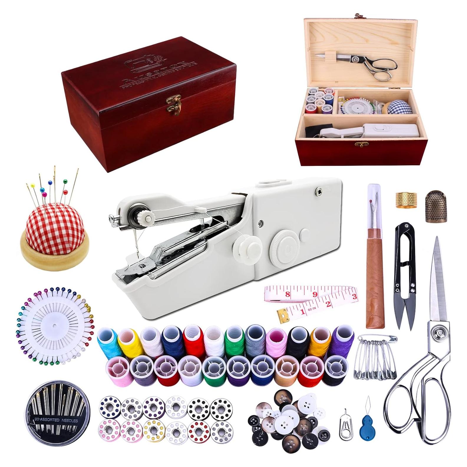 Máquina de Coser Portátil Ausarox Blanca con 153 Piezas