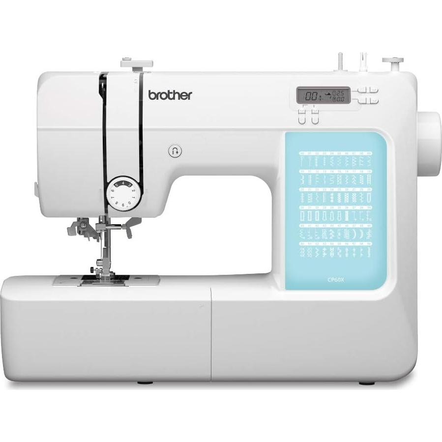 CP60X Computerized Sewing Machine, 60 Built-in Stitches, LCD Display, 7 Included Feet, White & 5300A Sewing Machine Hardcase, Off-White