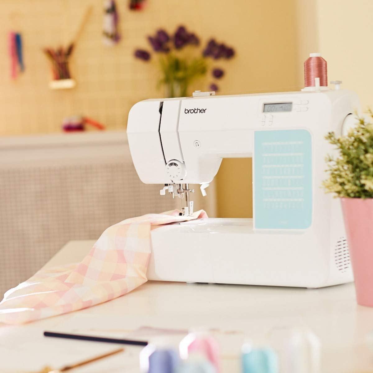 CP60X Computerized Sewing Machine, 60 Built-in Stitches, LCD Display, 7 Included Feet, White & 5300A Sewing Machine Hardcase, Off-White