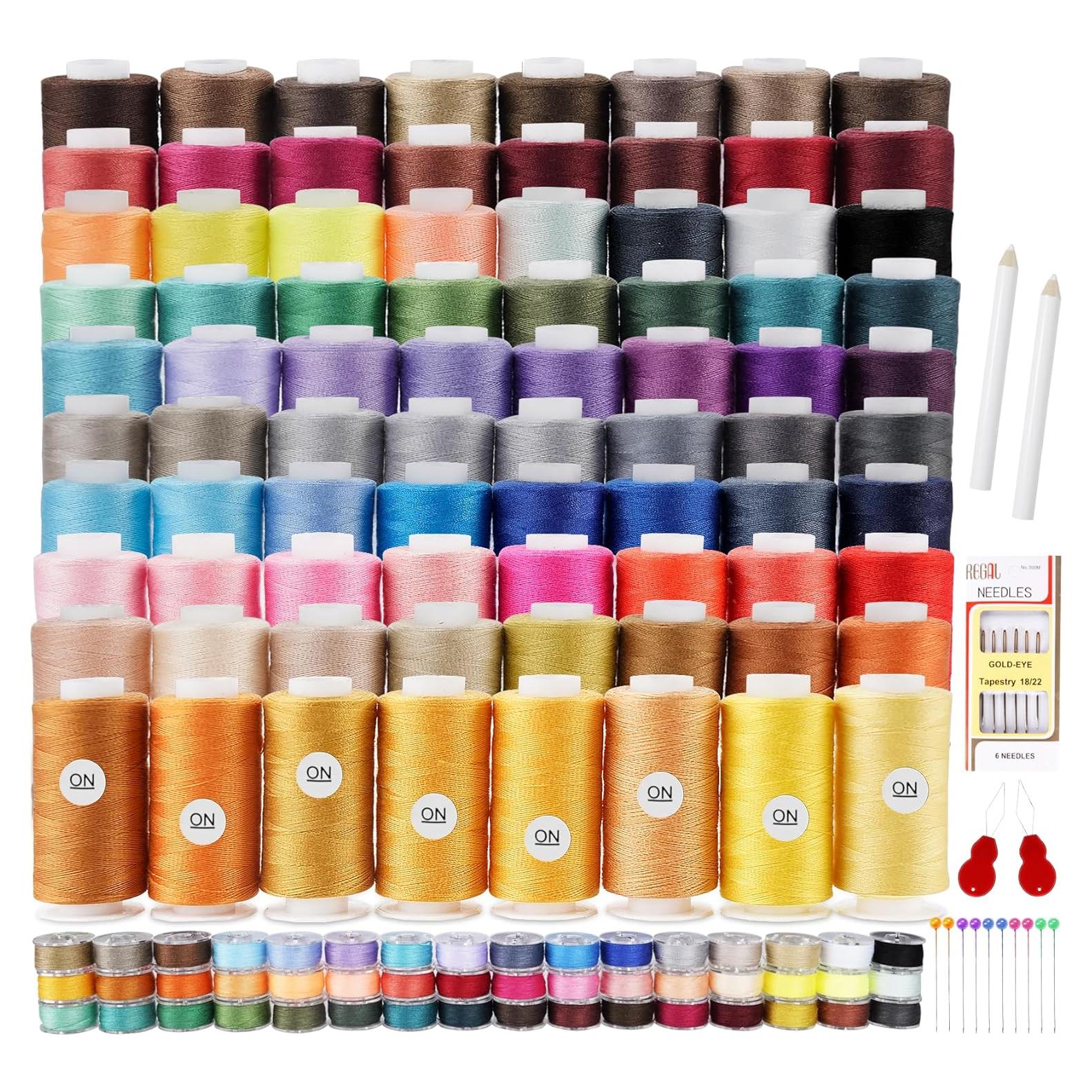 Kit de Hilo de Coser ilauke 164 Piezas 80 Colores 274m