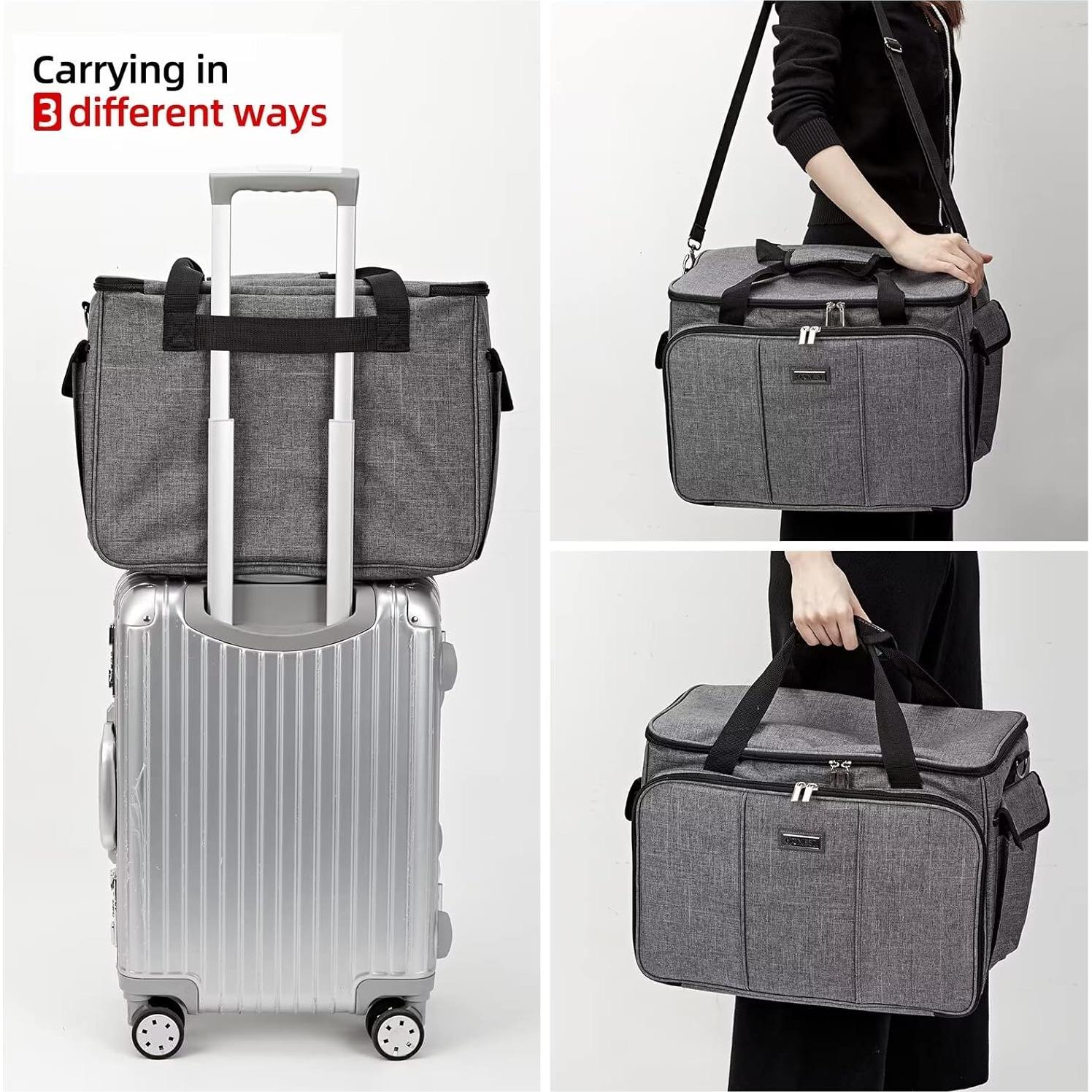 Funda para Máquina de Coser HOMEST Gris con Bolsillos 40.6x20.3x30.5cm