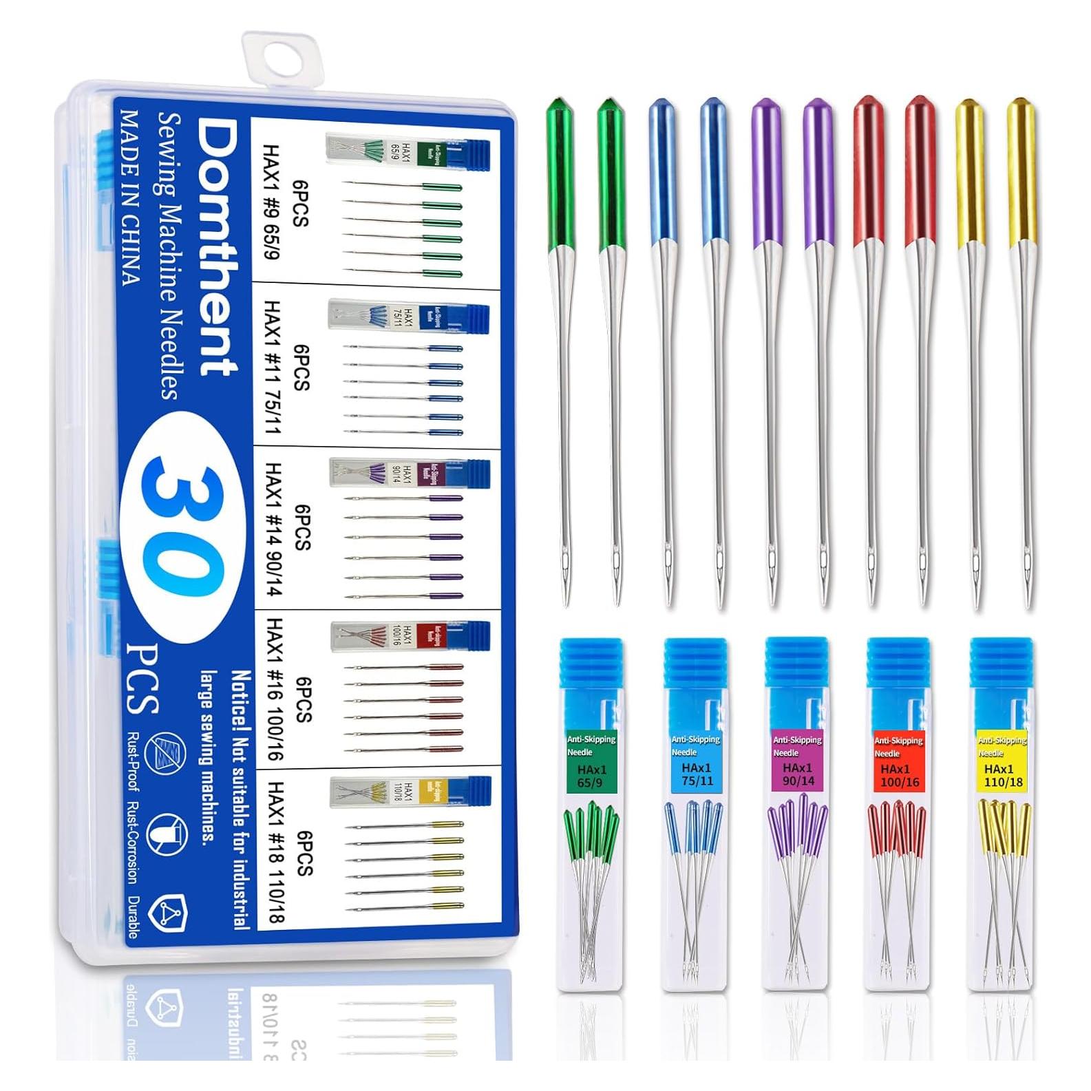 Agujas de Máquina de Coser Domthent 30pcs Universal HAX1