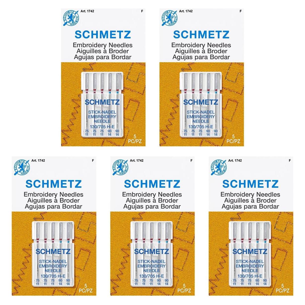 Agujas de Máquina de Coser SCHMETZ - 25 Agujas de Bordado