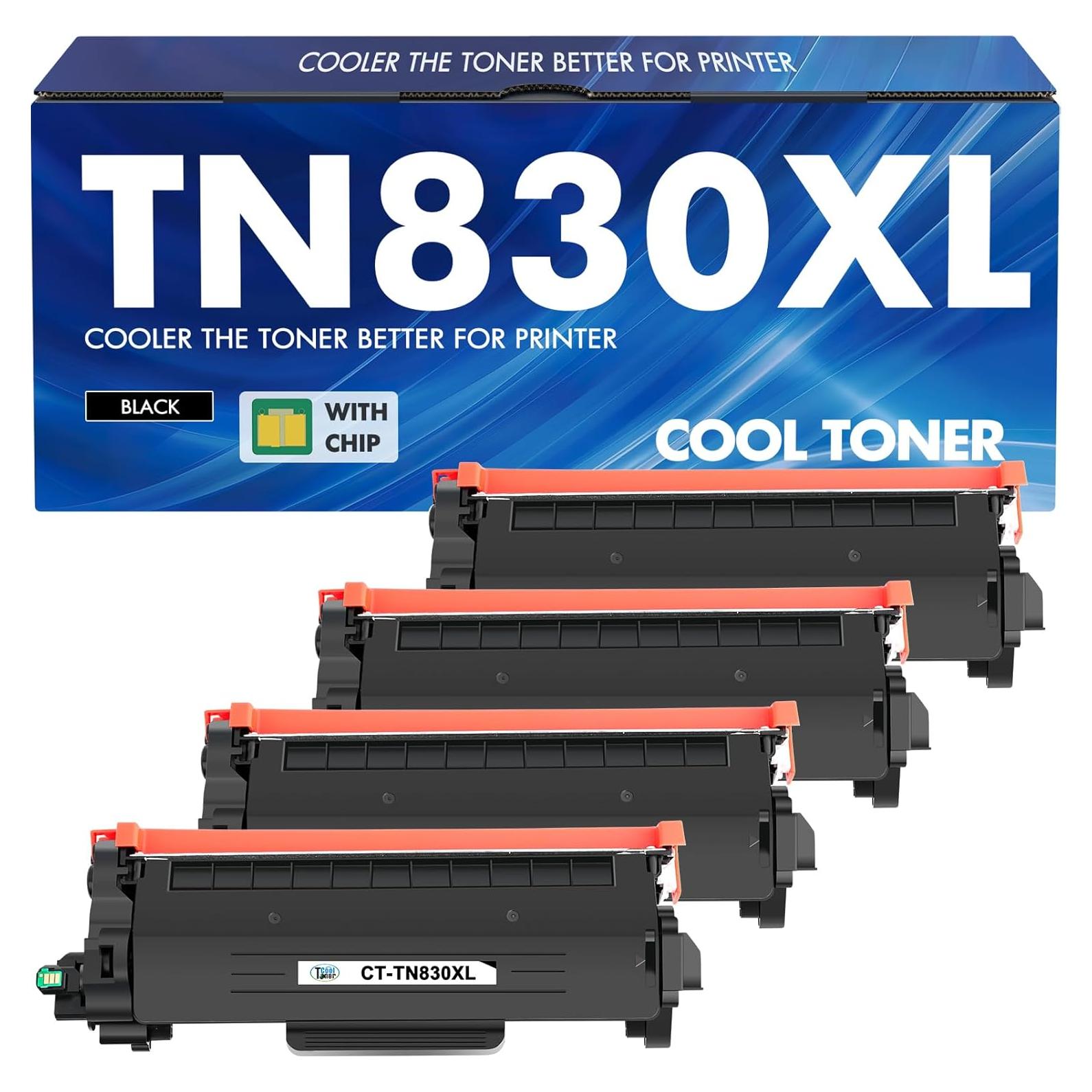 Tóner Negro Cool Toner TN830XL Compatible para Brother - 4 Paquete
