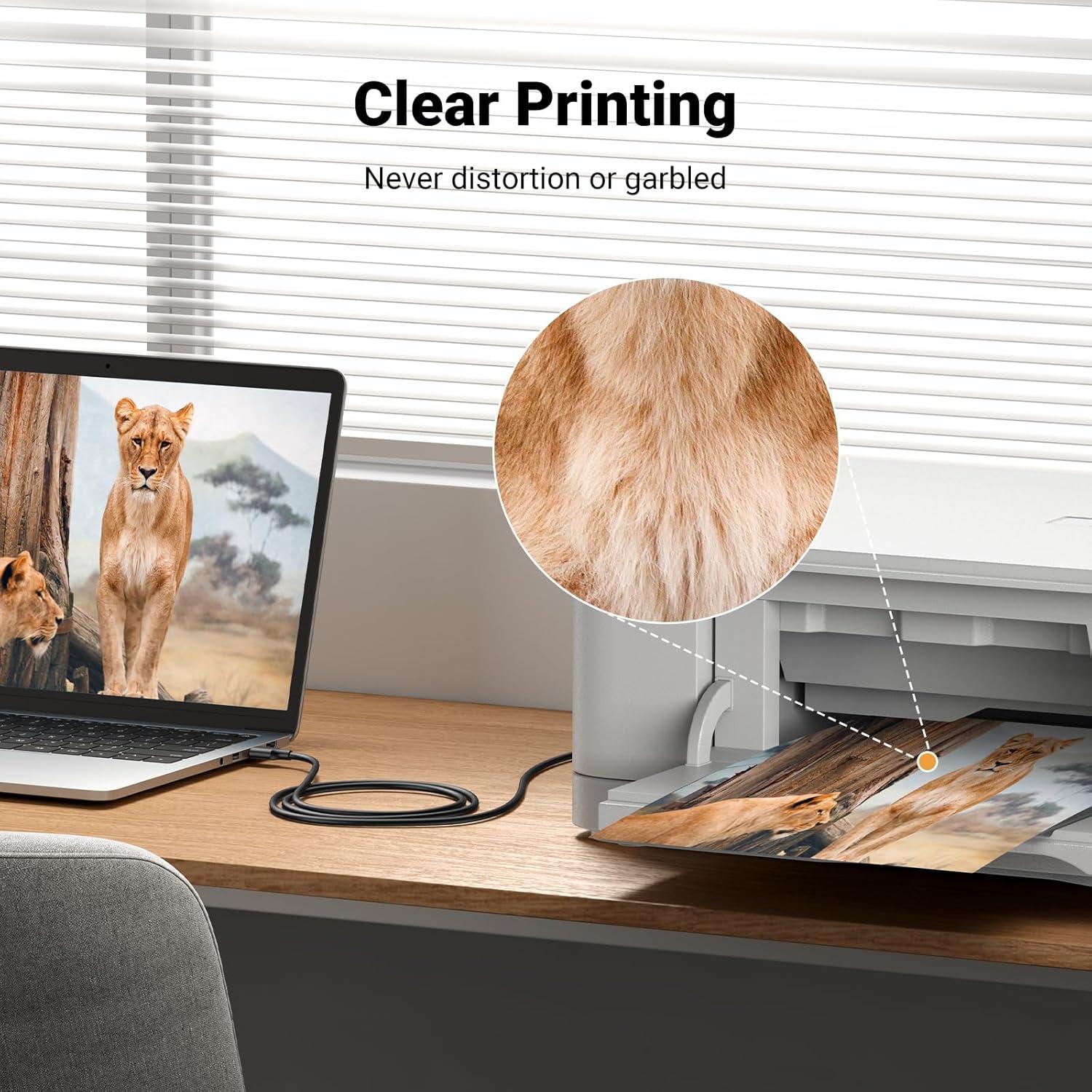 Cable USB 2.0 UGREEN A a B 1.5m Alta Velocidad para Impresoras