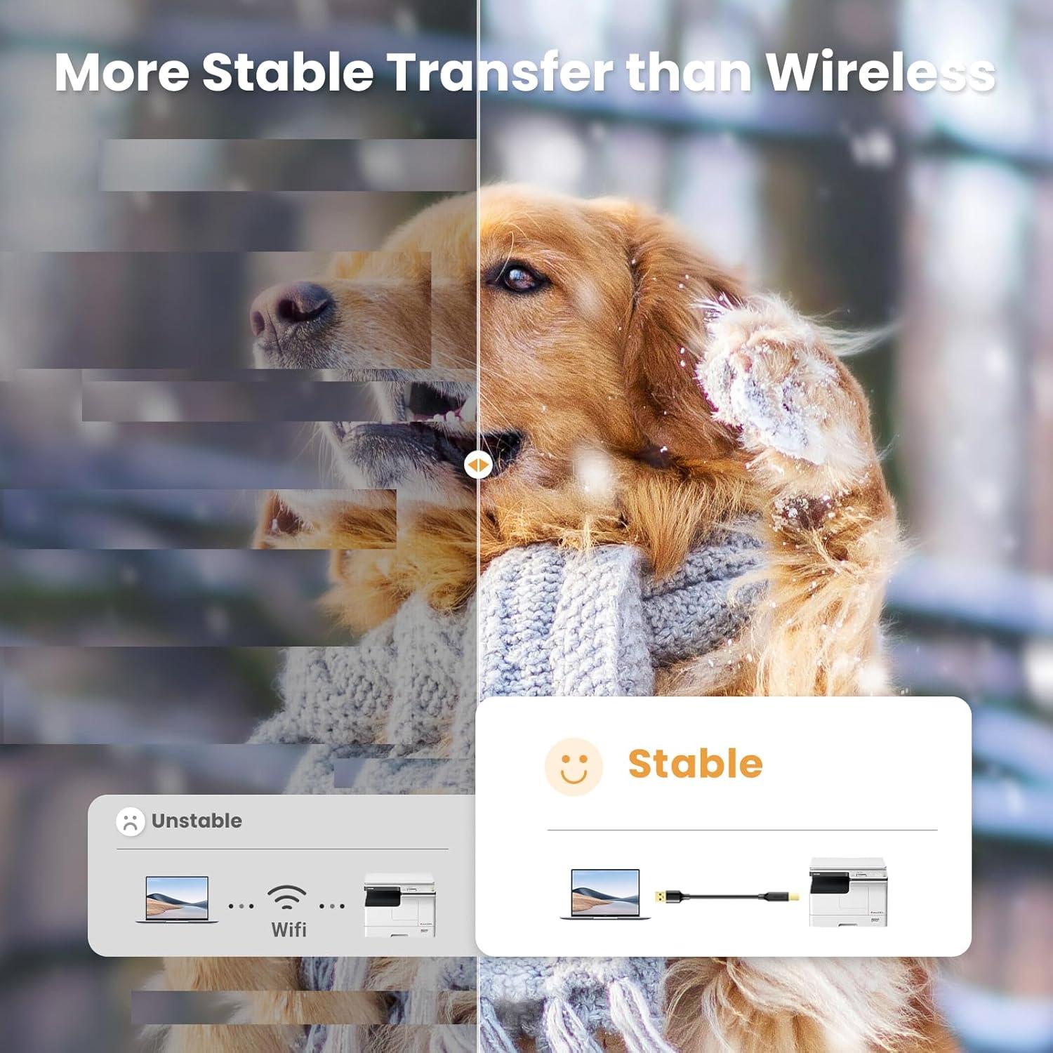 Cable USB 2.0 UGREEN A a B 1.5m Alta Velocidad para Impresoras