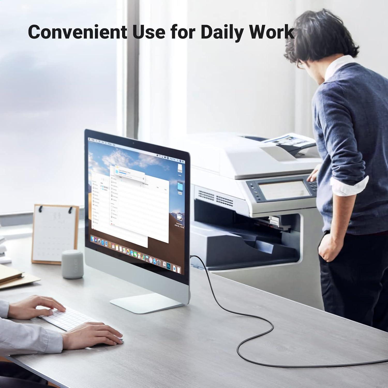 Cable USB 2.0 UGREEN A a B 1.5m Alta Velocidad para Impresoras