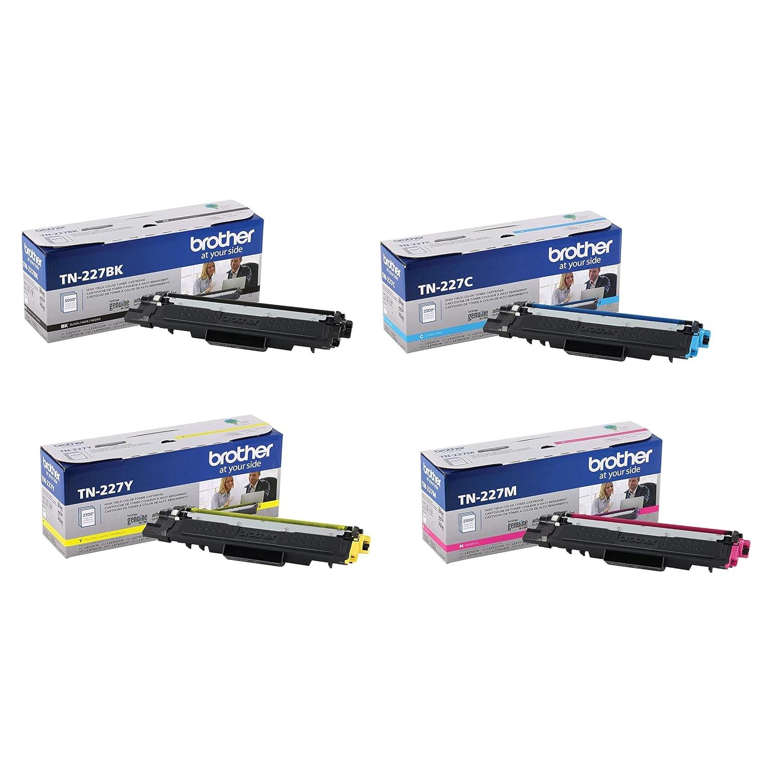 Juego de Tóner Brother TN227 Negro, Cian, Magenta, Amarillo
