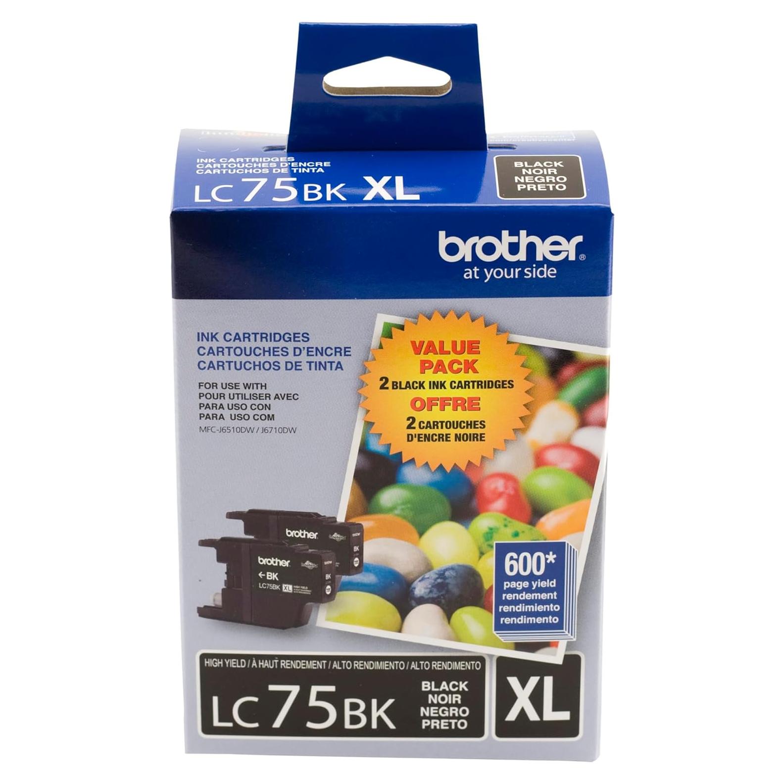 Cartuchos de Tinta Negra Brother LC-75BK Paquete de 2