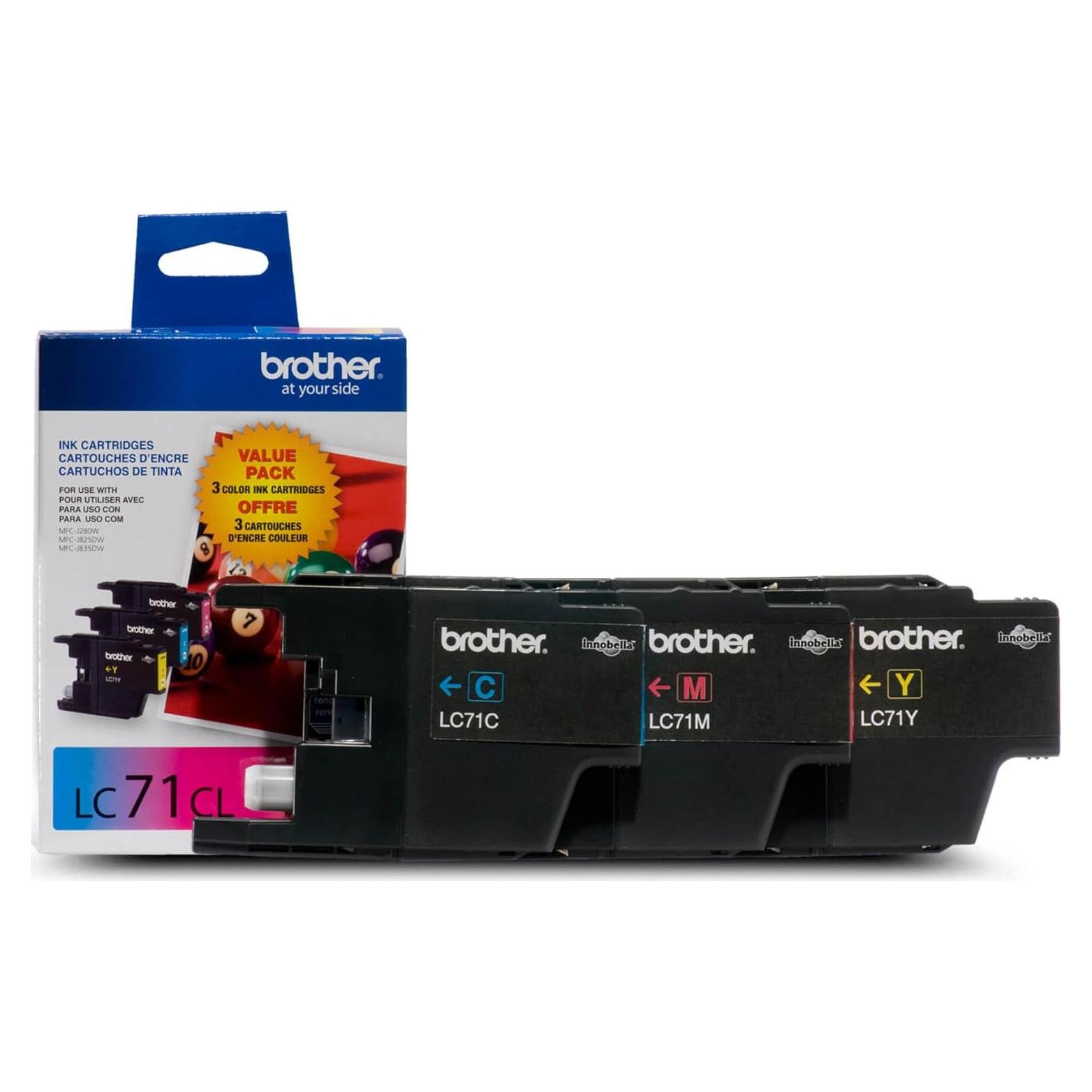 Cartuchos de Tinta Brother LC71 - Paquete de 3 Colores