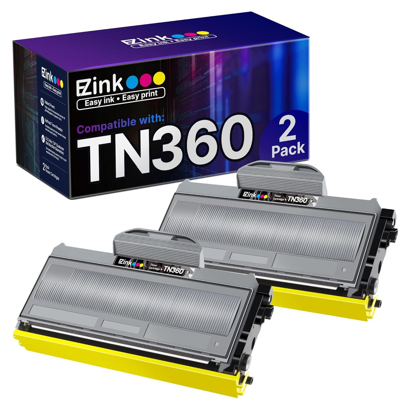 Cartucho de tóner E-Z Ink TN360 Negro para Brother - 2 Piezas