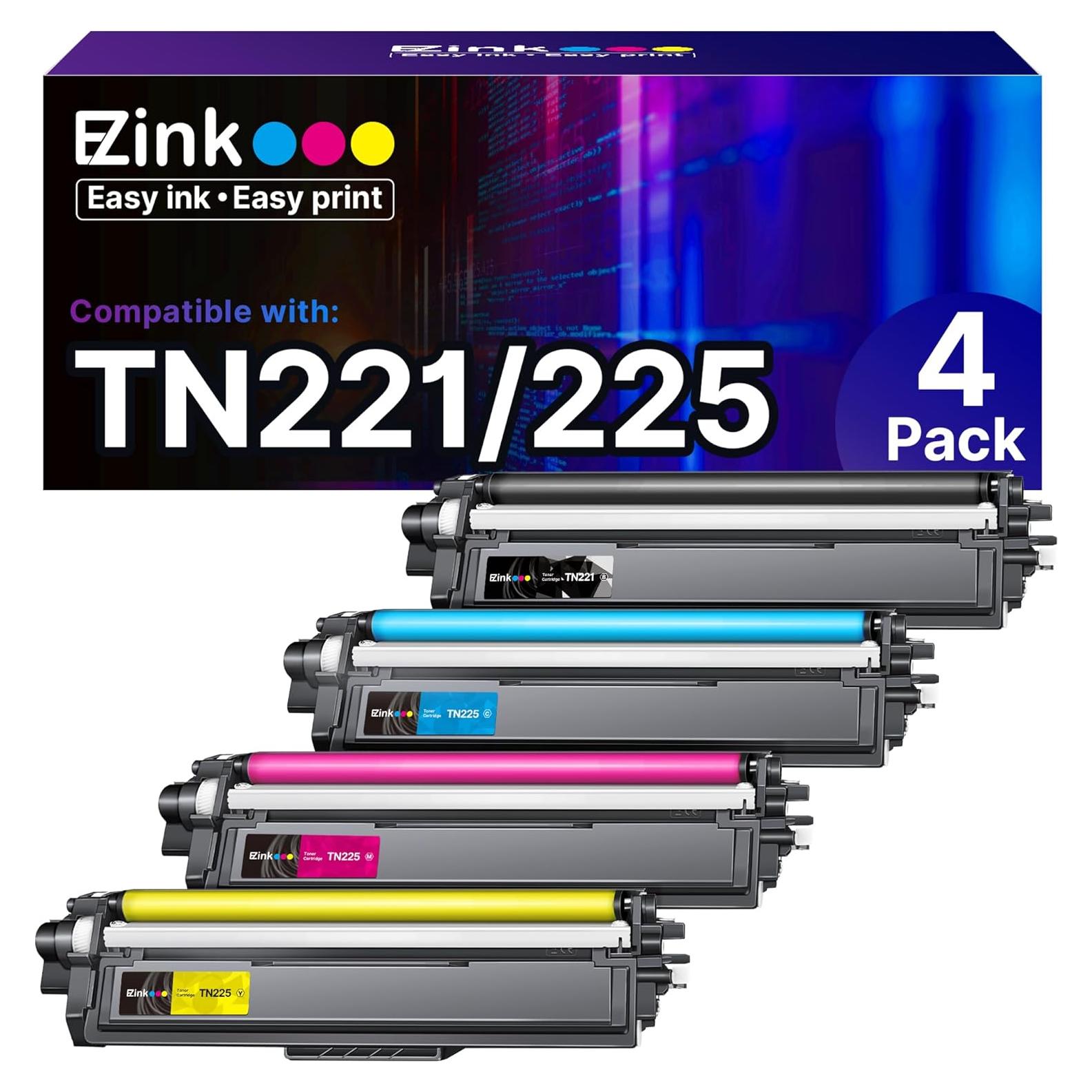 Cartuchos de tóner E-Z Ink TN221 TN225 para Brother - 4 Paquete