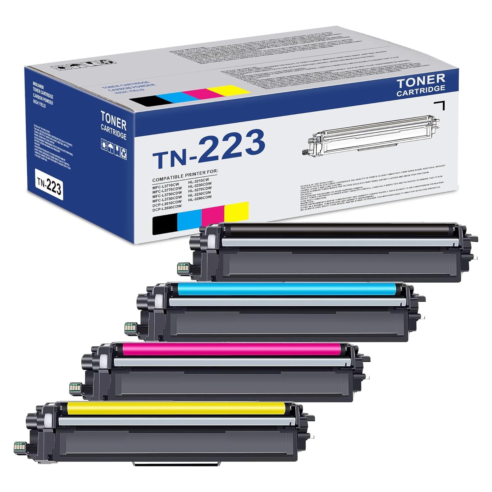 Paquete de Tóner TN-223 para Brother - 4 Cartuchos (Negro, Cian, Magenta, Amarillo)