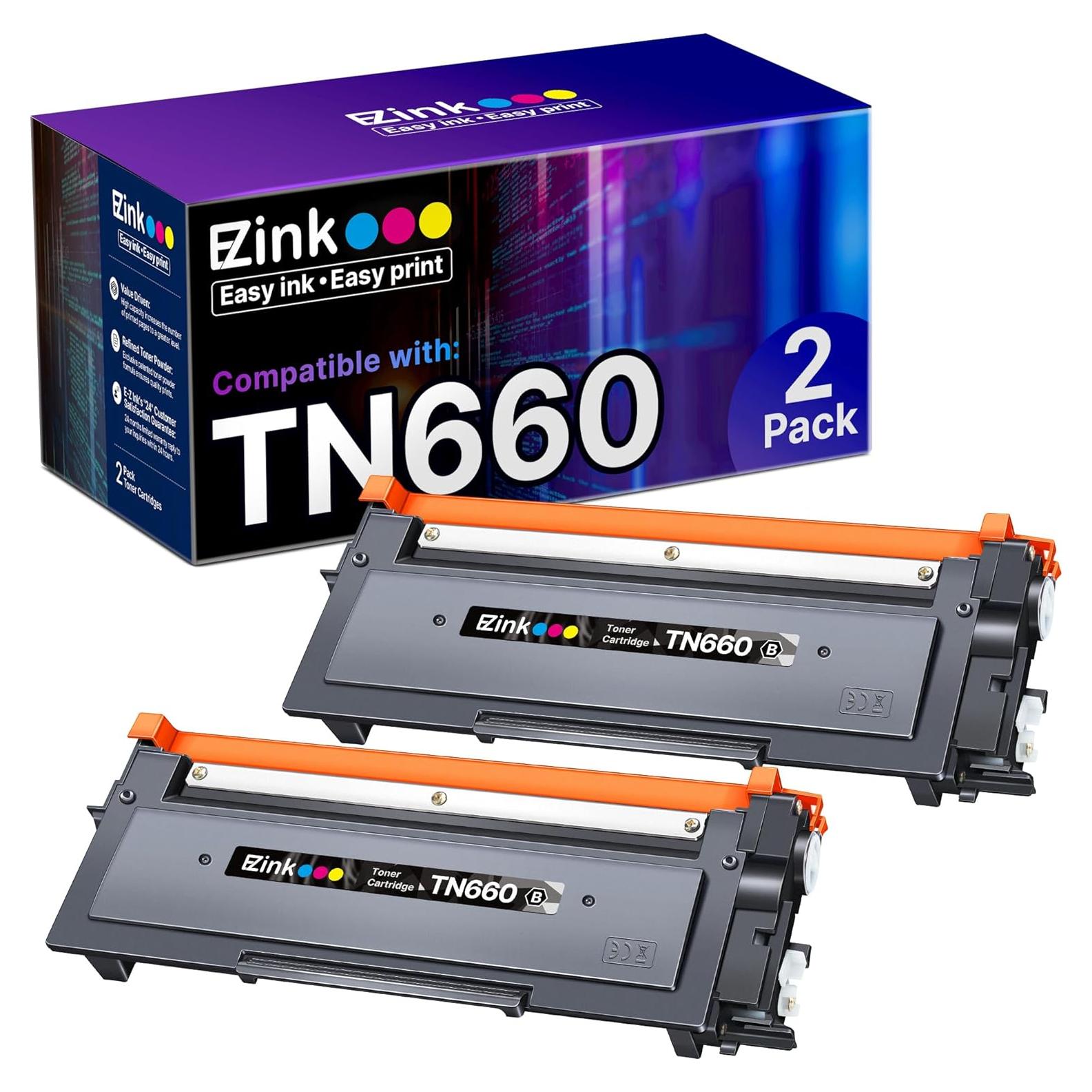 Cartucho de tóner E-Z Ink TN660 Negro Compatible Brother - 2 Unidades