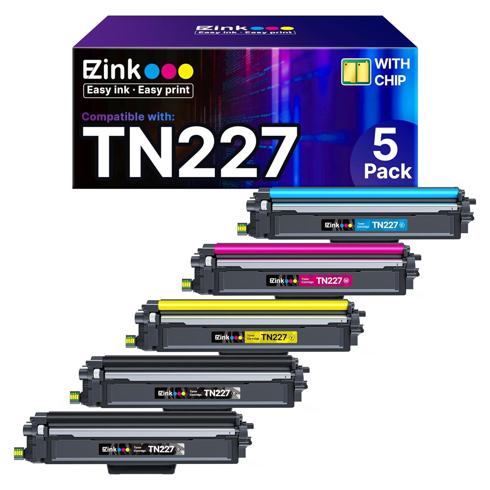 Cartucho de Tóner E-Z Ink TN-227 Compatible para Brother - 5 Paquete